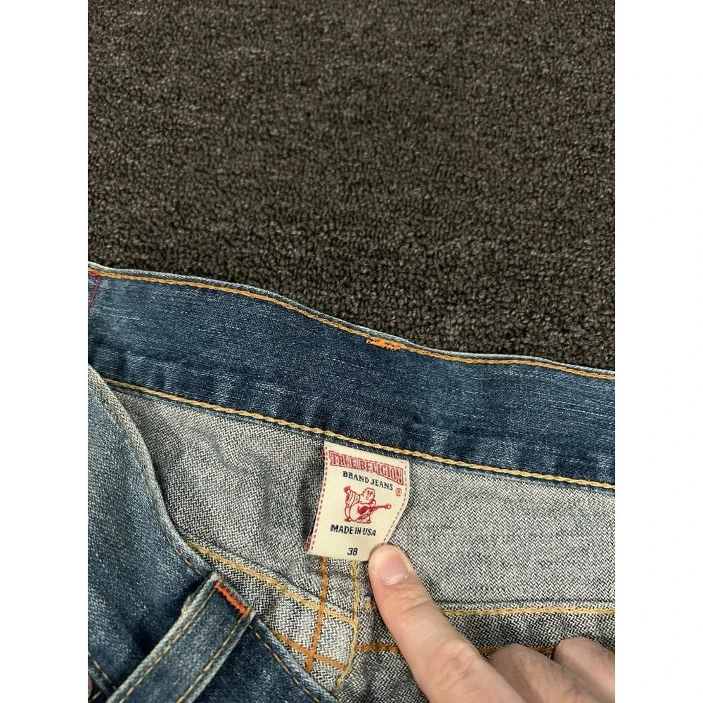 Vintage True Religion Billy Jeans Men 38x34 (Fits 41x35) Embroidered Hip Hop USA